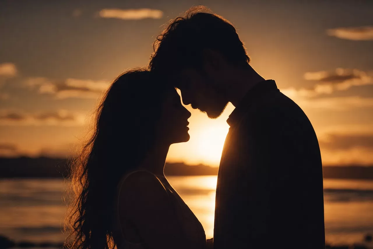 A couple at sunset